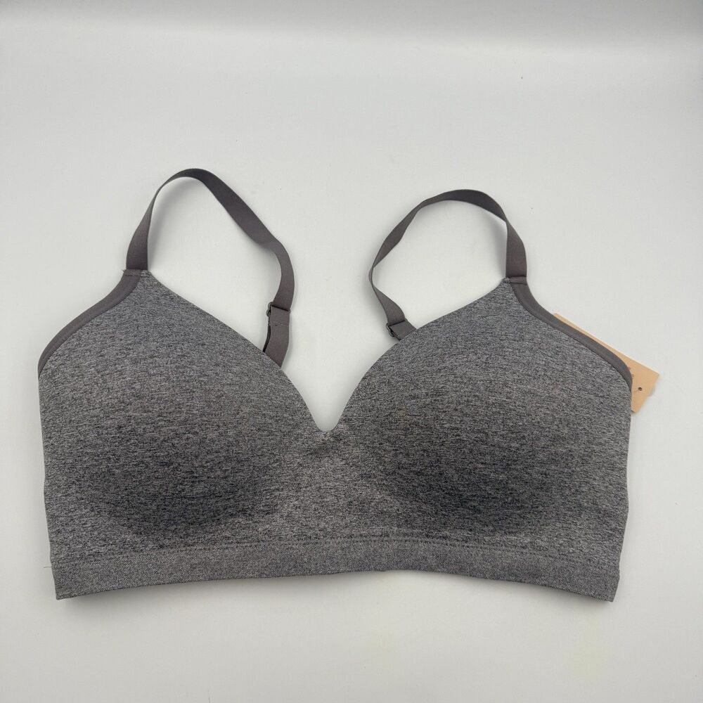 ThirdLove Wireless Bra LG+ Gray Adjustable Straps 3 Hook Closure Wide Band